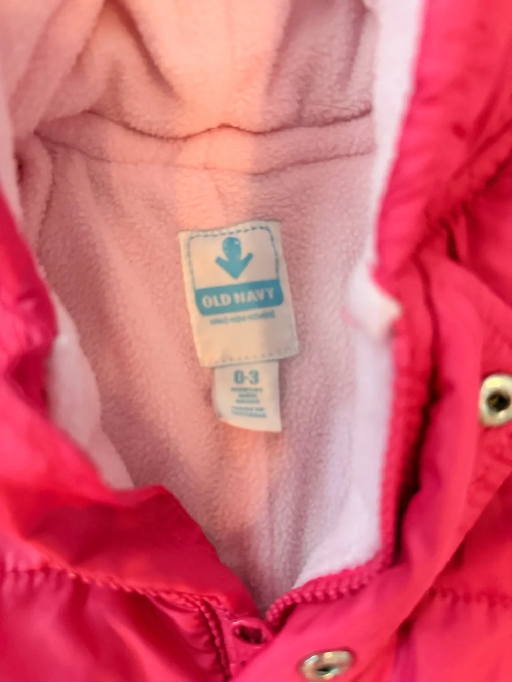 Old Navy Bright Pink Hooded Infant One-Piece Snowsuit